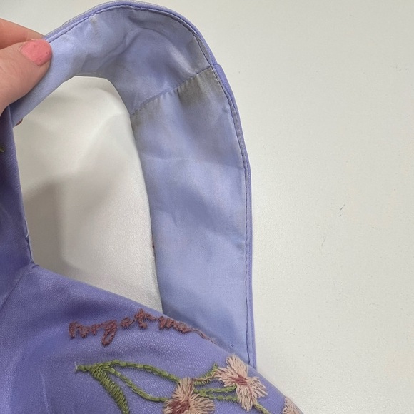 Lavender Blue Floral Embroidery Tulle Formal Dress Mini Length Homecoming 18 - Picture 10 of 13